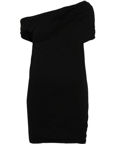 MSGM One-shoulder Cotton Dress - Black