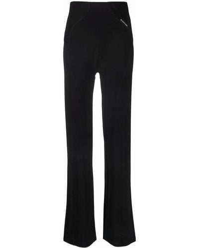 Marine Serre High-waisted Graphic-detail Trousers - Black