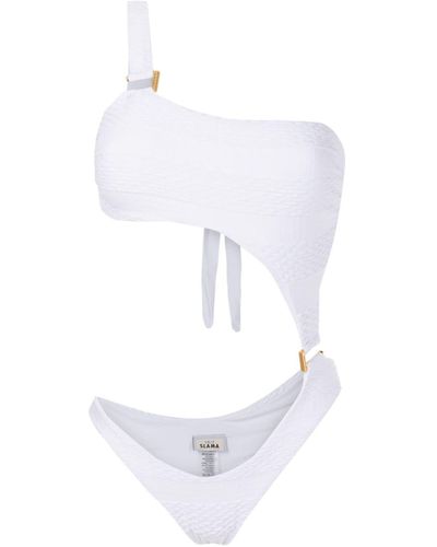 Amir Slama Cut-out One-shoulder Swimsuit - White