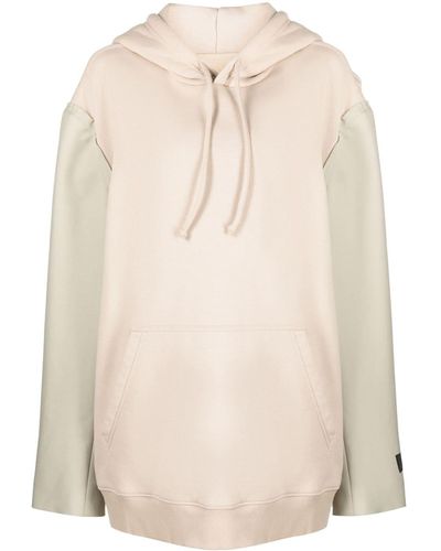 MM6 by Maison Martin Margiela Numbers-Motif Panelled Hoodie - Natural