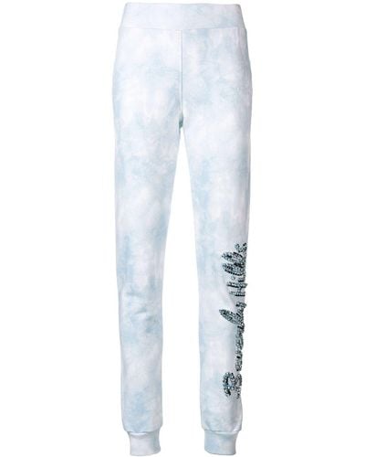 Philipp Plein Beverly Hills Crystal Embellished Track Trousers - Blue