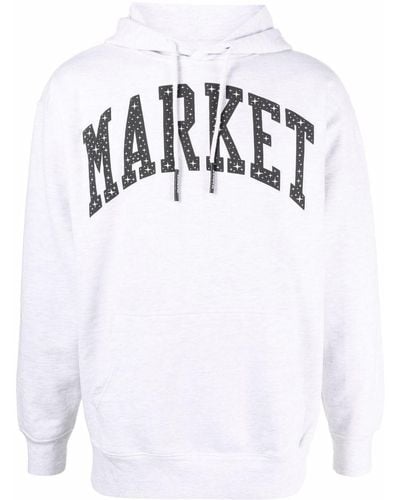 Market Sudadera con capucha y logo - Blanco