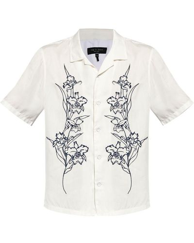 Rag & Bone Avery Resort Hemd mit Blumenstickerei - Weiß