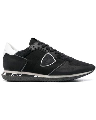 Philippe Model Trpx Running Printed Leather Sneakers - Black