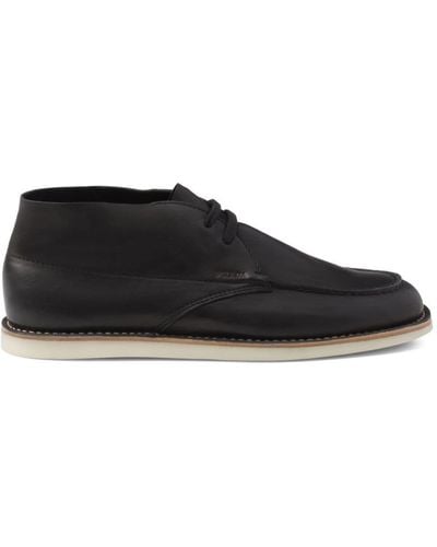 Prada Chukka Leather Boots - Black