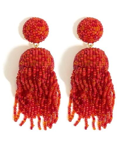 Bimba Y Lola Boucles d'oreilles pendantes à franges - Rouge