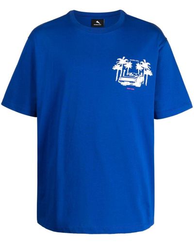 Mauna Kea Outrun Cotton T-shirt - Blue
