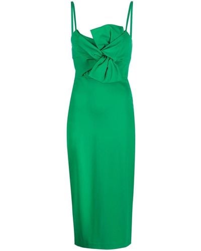 P.A.R.O.S.H. 'renny' Bow-detail Midi Dress - Green