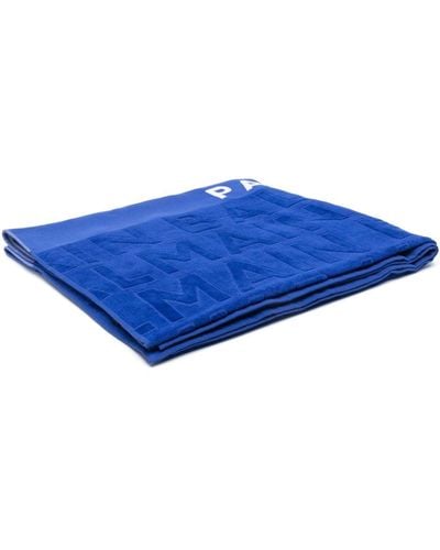 Balmain Logo-jacquard Beach Towel - Blue