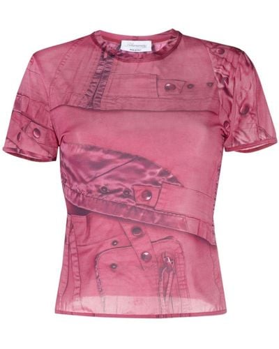 Blumarine グラフィック セミシアーtシャツ - ピンク