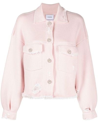 Barrie Fringe-trim Knitted Jacket - Pink