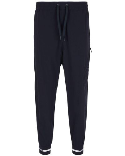 Armani Exchange Pantalon de jogging à lien de resserrage - Bleu