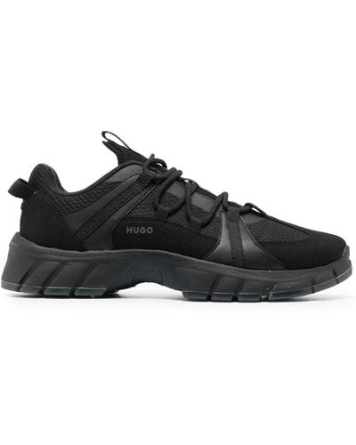 HUGO Panelled Low-top Trainers - Black