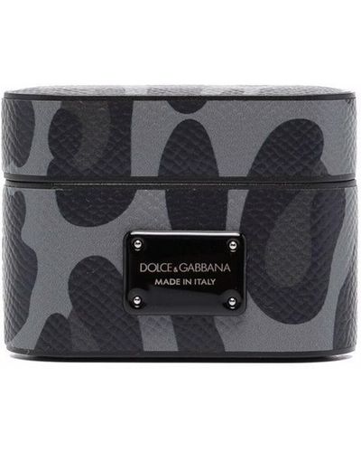 Dolce & Gabbana Airpod Pro Hoesje Met Luipaardprint - Grijs