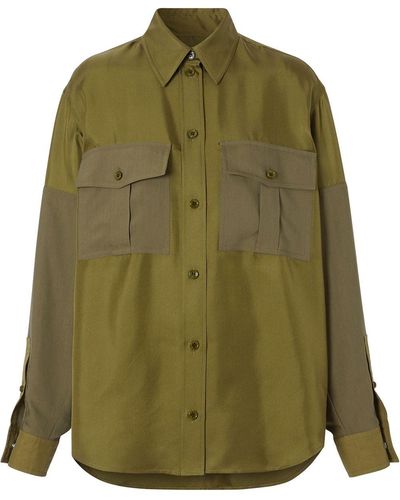 Burberry Long-sleeve Panelled Shirt - Green