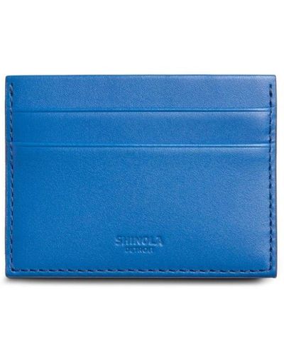 Shinola Logo-debossed Leather Cardholder - Blue