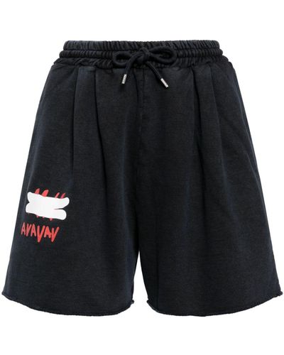 AVAVAV Logo-print Cotton Shorts - Black