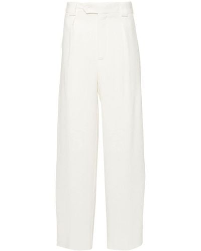Giorgio Armani Ribbed Drop-crotch Pants - White