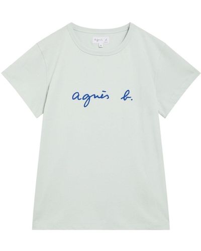 agnès b. Logo-print Cotton T-shirt - Gray