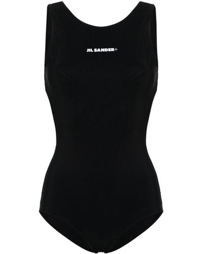 Jil Sander + Logo-print Swimsuit - Black
