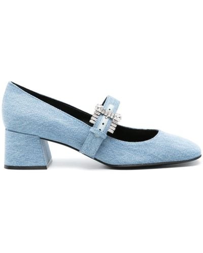 Sergio Rossi Zapatos Mary Jane vaqueros con tacón de 50 mm - Azul