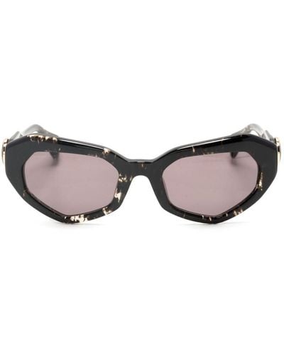 Vivienne Westwood Logo-plaque Angular-frame Sunglasses - Grey