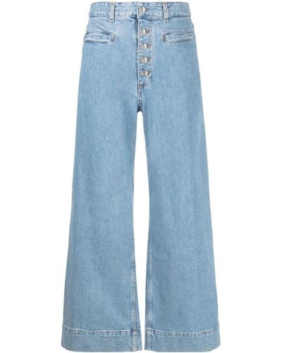 Etro Weite Jeans mit Paisley-Stickerei - Blau