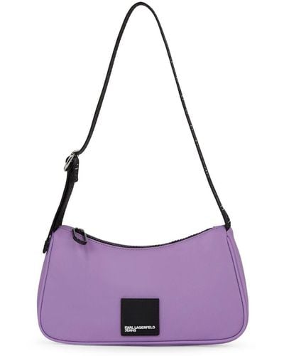 Karl Lagerfeld Logo-appliqué Shoulder Bag - Purple