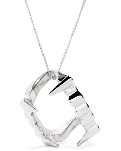 Raf Simons Vampire-teeth Sculpted Necklace - White
