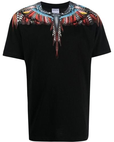 Marcelo Burlon T-shirt Grizzly Wings en coton - Noir