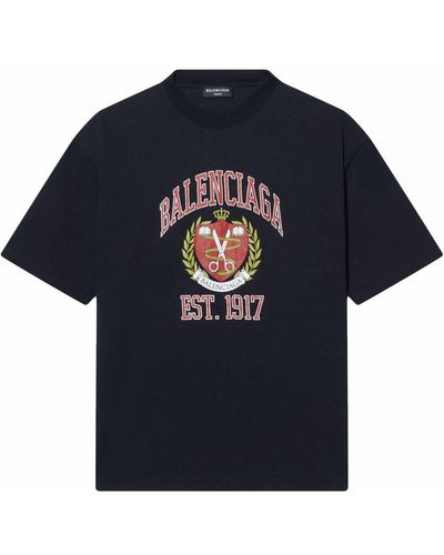 Balenciaga T-Shirt mit Wappen-Print - Schwarz