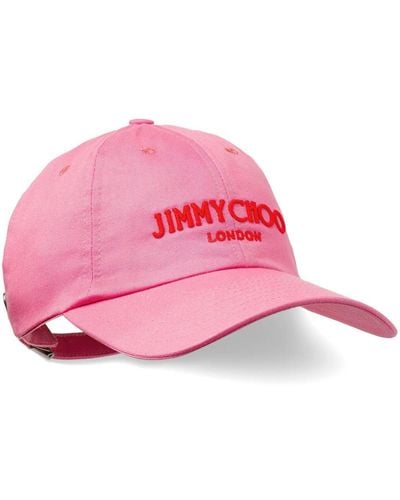 Jimmy Choo Pacifico Baseballkappe mit Logo-Stickerei - Pink