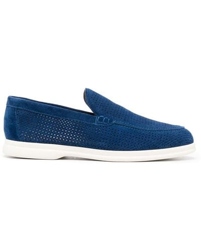 Casadei Perforated Slip-on Loafers - Blue