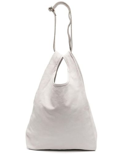 Guidi Strap-detail leather tote bag - Blanco