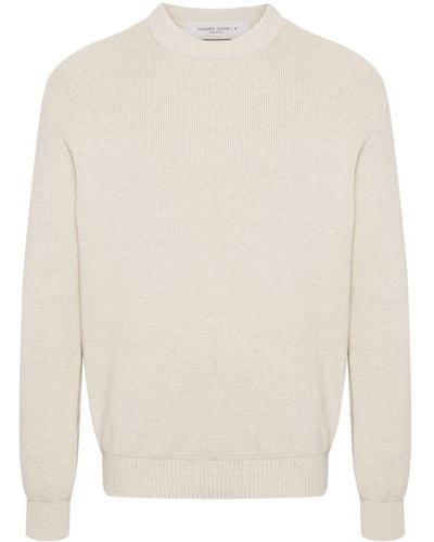 Golden Goose Logo-embroidered Ribbed Sweater - White