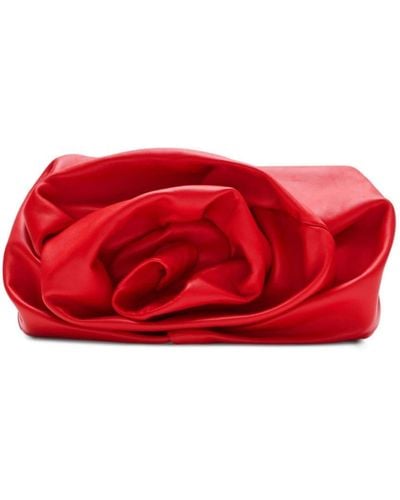 Burberry Rose Leather Clutch Bag - Red