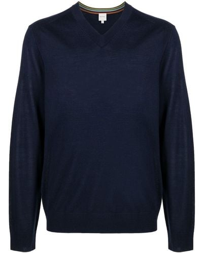 Paul Smith Knitted V-neck Sweater - Blue