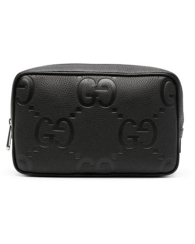 Gucci Jumbo GG Leren Toilettas - Zwart