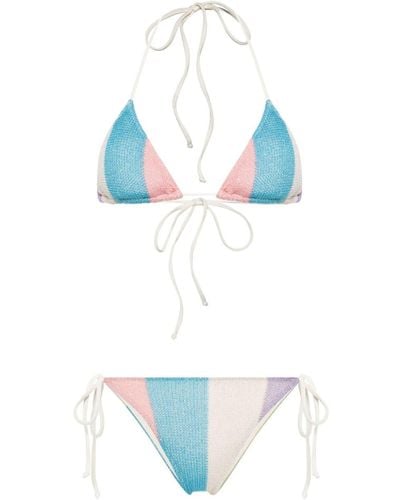 Mc2 Saint Barth Leah Marielle Triangle Bikini - Blue