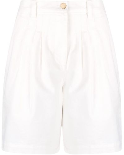 Alberta Ferretti Hoch sitzende Jeans-Shorts - Weiß