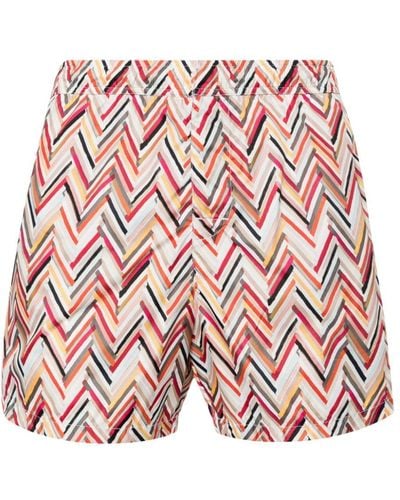 Missoni Zigzag-pattern Swim Shorts - Red