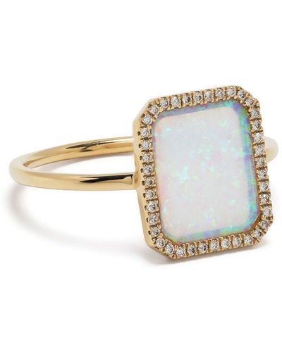 PERSÉE Bague en or 18ct sertie d'opale et de diamants - Métallisé