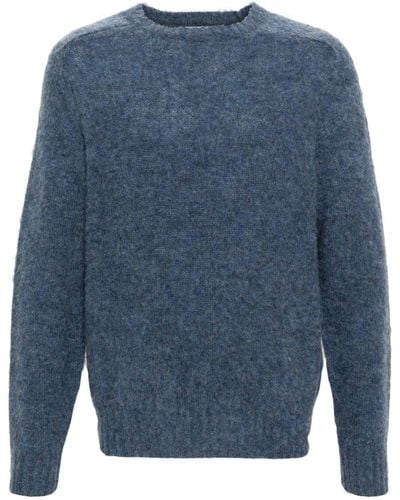 Harmony Shaggy Mélange Brushed Wool Sweater - Blue