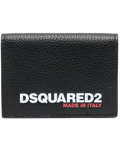 DSquared² Logo-Print Bifold Wallet - Black