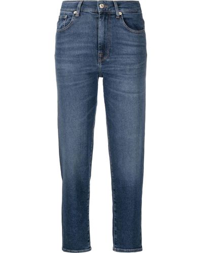 7 For All Mankind クロップド スキニージーンズ - ブルー