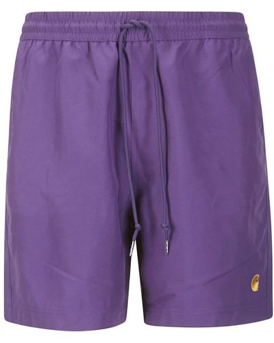 Carhartt Logo-embroidered Swim Shorts - Purple