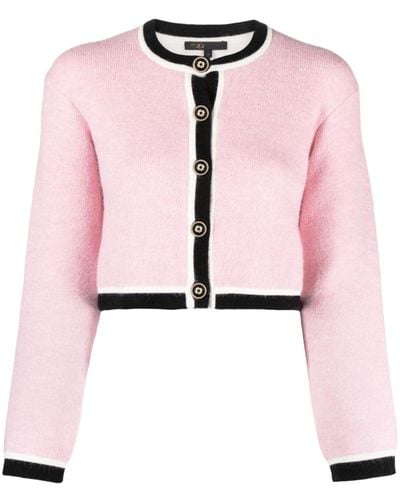Maje Button-up Cropped Cardigan - Pink