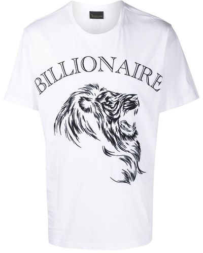 Billionaire T-shirt Met Grafische Print - Wit