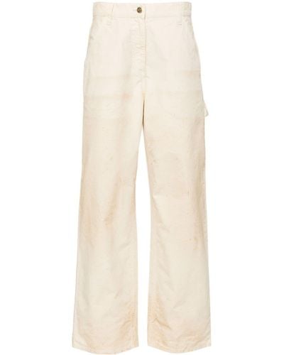 Golden Goose High Waist Broek Met Wijde Pijpen - Naturel