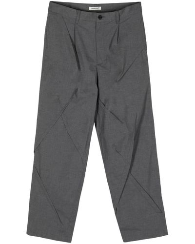 Undercover Pantalones rectos con costuras - Gris